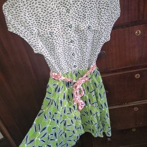 435 Matilda Jane dress size 14green white pink